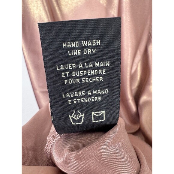 Y2K Rozae Nichols Rose Gold Shimmery Slip Dress Size Small - Picture 7 of 8